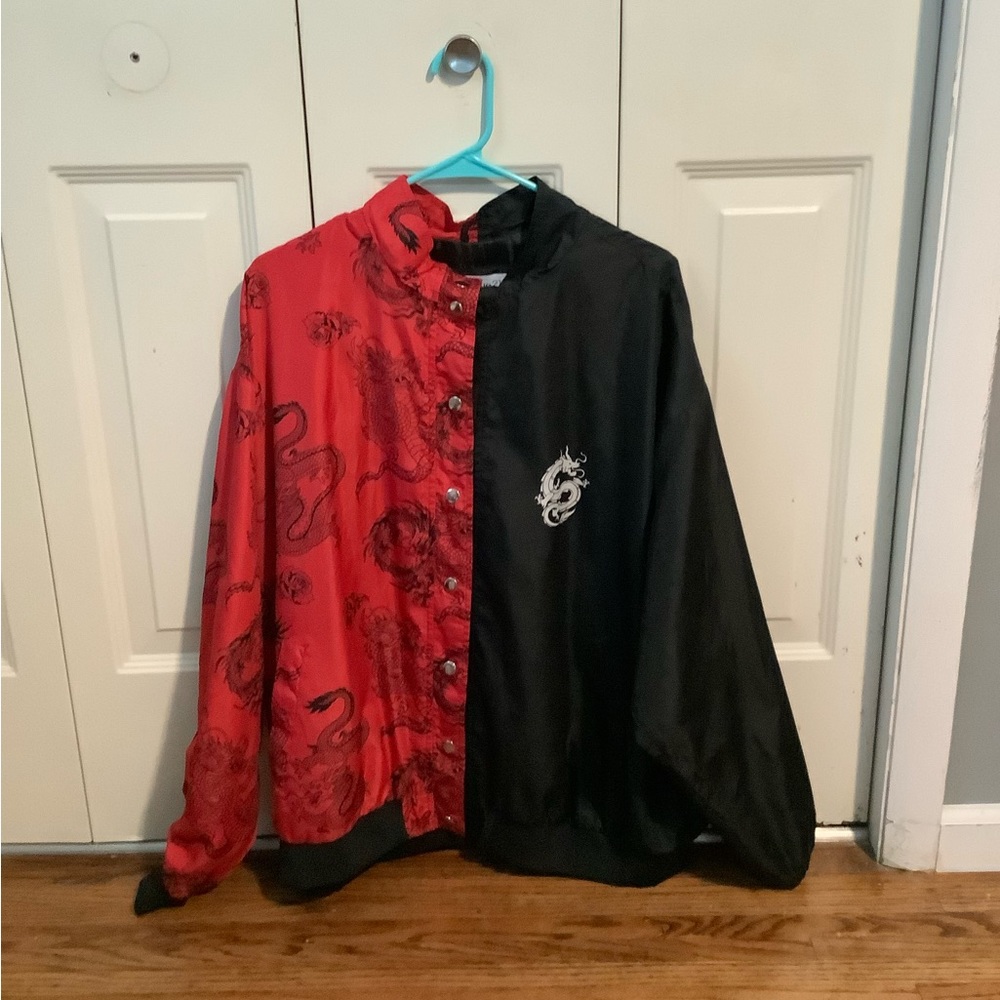 Red and Black Dragon Varsity Jacket